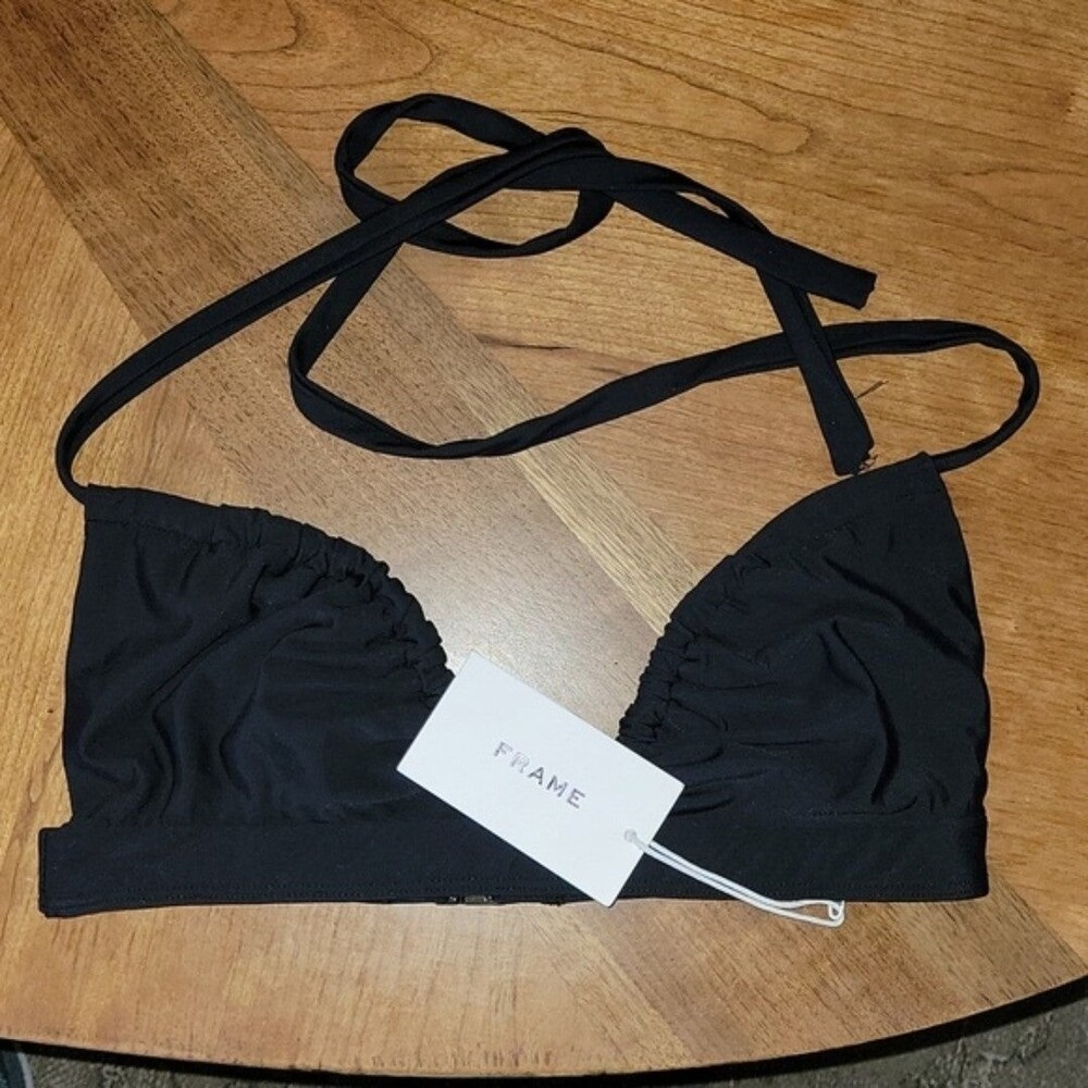 NWT Frame Gathered Triangle Bikini Top Small